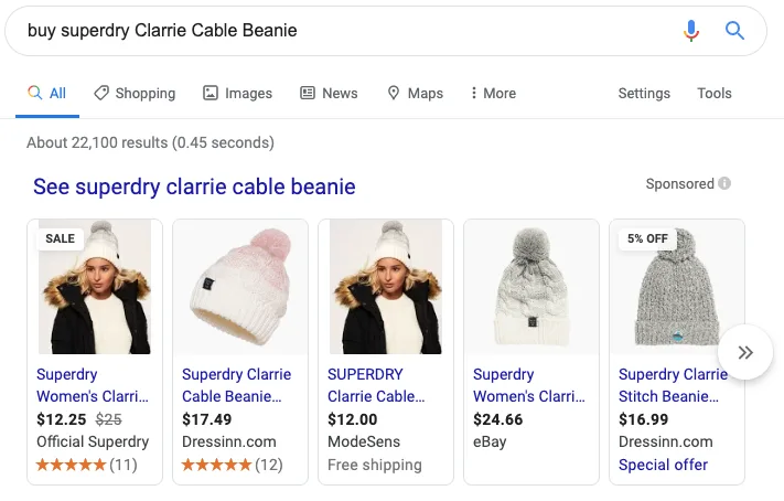 superdry google shopping product reviews example