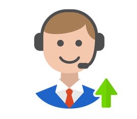 Grafik - lächelnder Kundenservice-Mitarbeiter