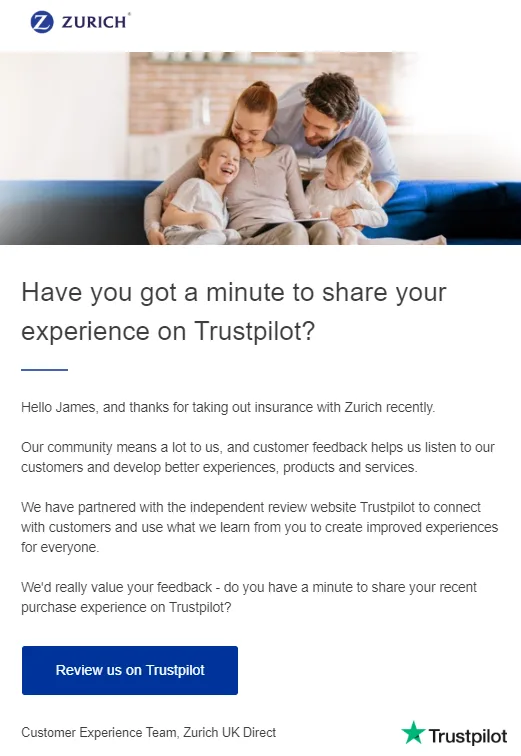 trustpilot email invitation