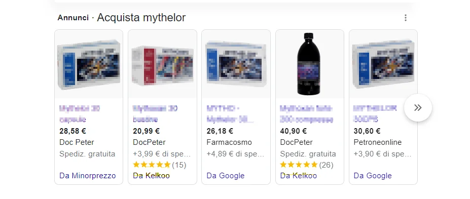 Le stelle di DocPeter.it su Google Shopping