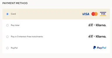 H&M payment options H&M payment options