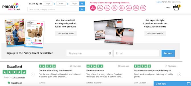 priory direct landing page trustpilot widget Screenshot 2019-02-12 at 15.11.13