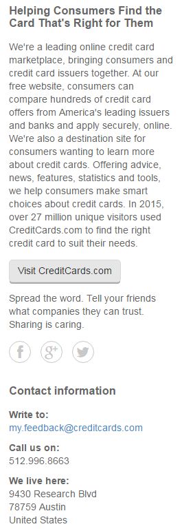 CreditCards Profile description CreditCards