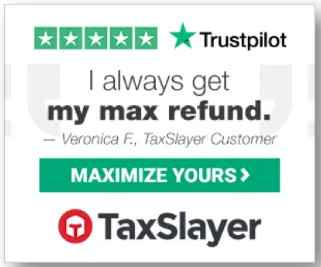 Trustpilot-Bewertung in einer Retargeting-Anzeige von TaxSlayer