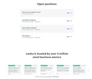 Reviews on Careers page