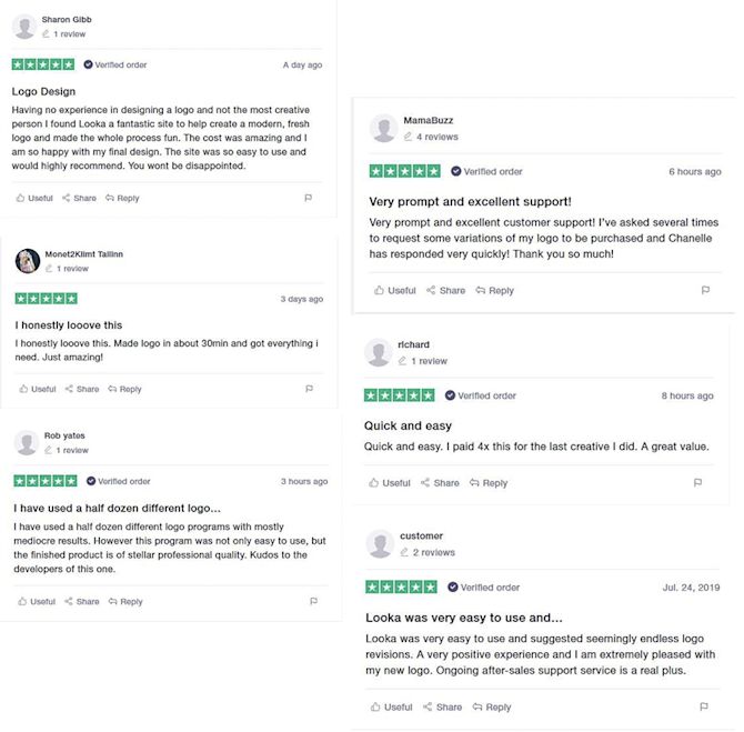 Looka Customer Review Highlight Reel Looka Customer Review Highlight Reel