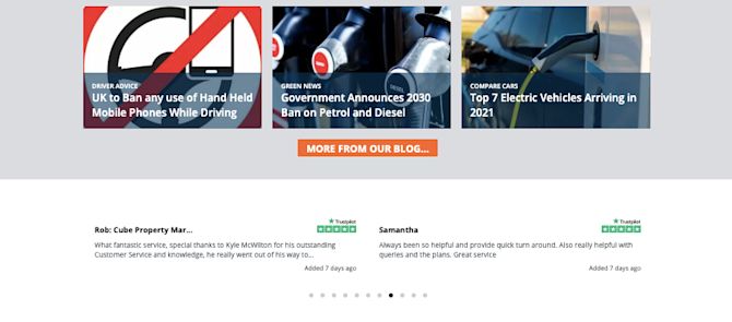 Trustpilot-Integration auf der Seite für die Fahrzeugsuche Trustpilot-Integration auf der Seite für die Fahrzeugsuche