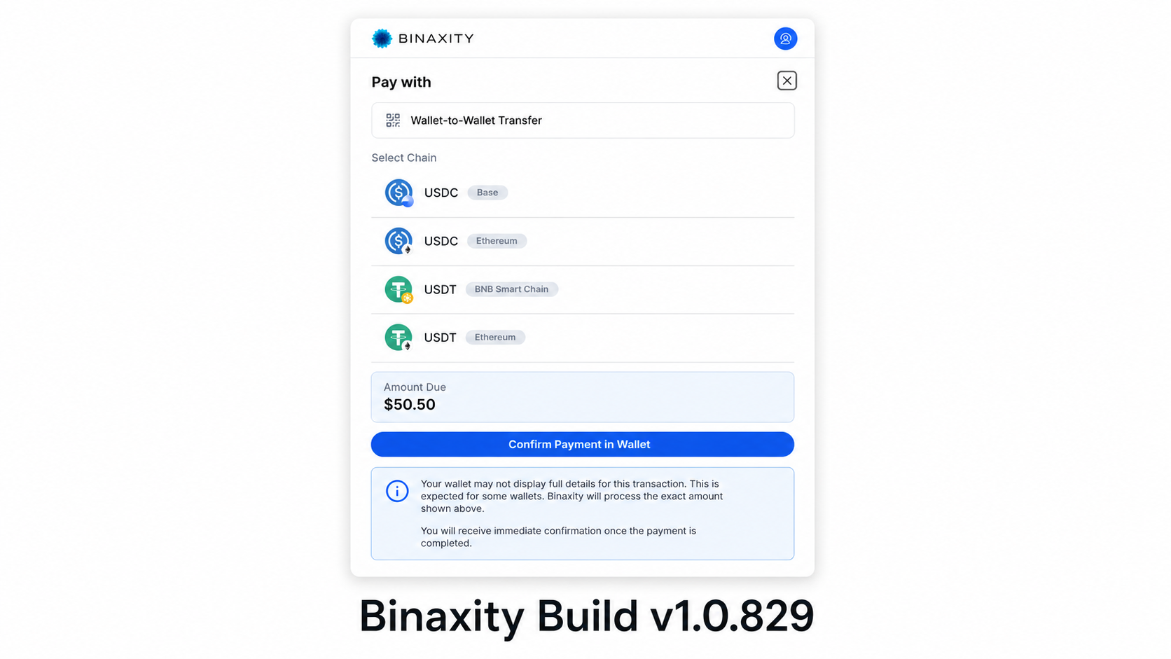 Binaxity v1.0.829 Is Live with USDT Payment Support