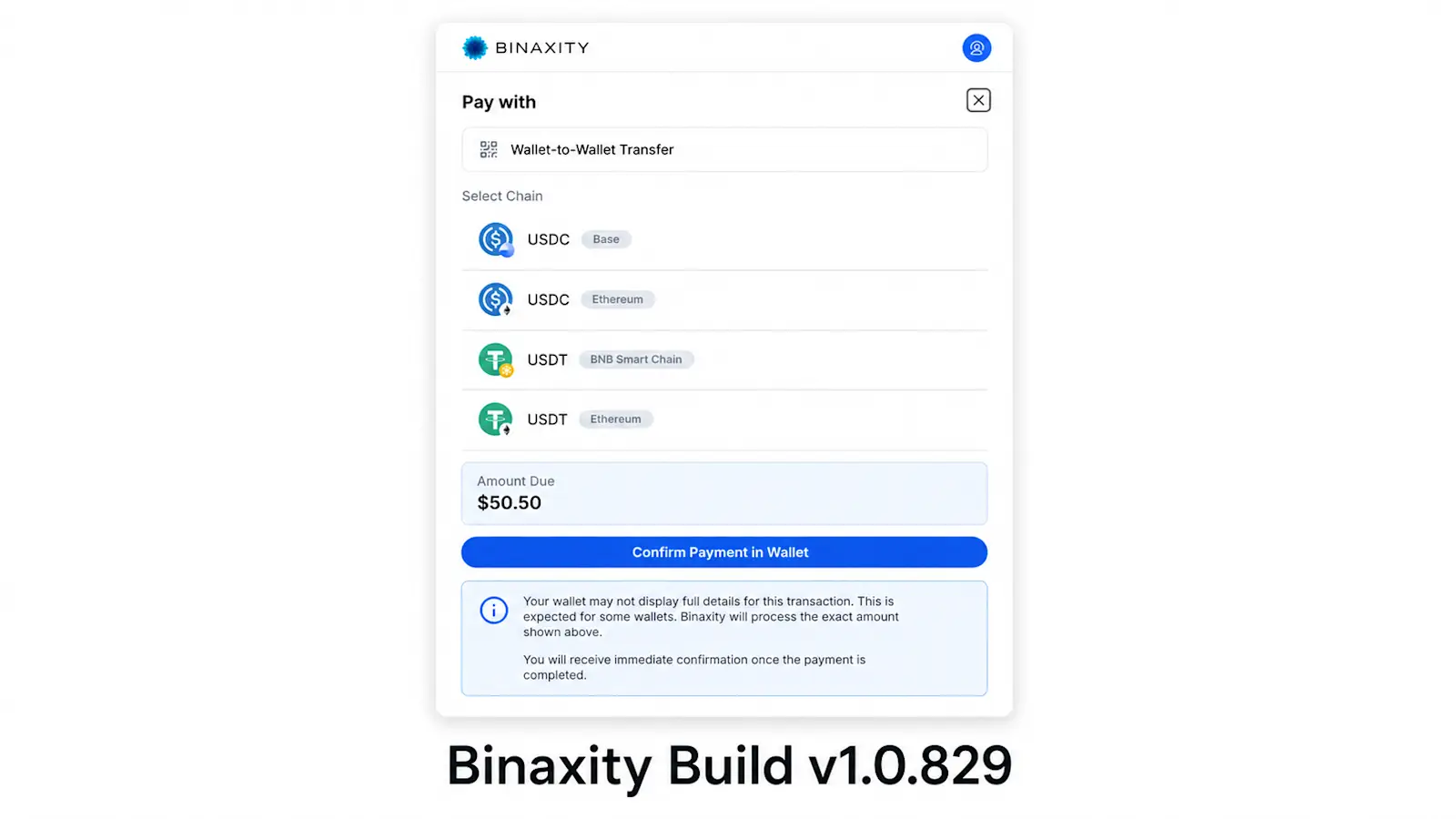 Binaxity v1.0.829 Is Live with USDT Payment Support