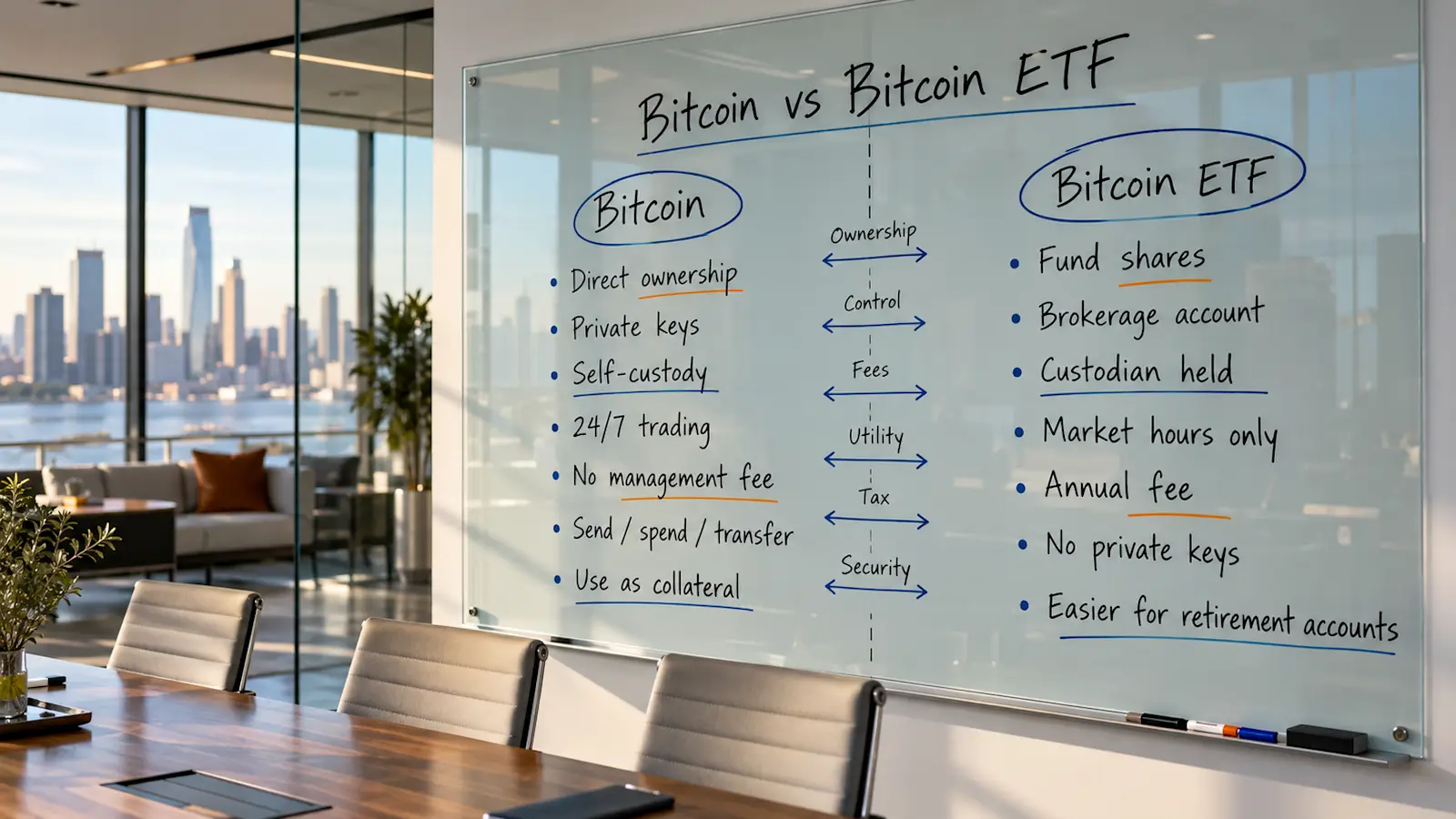 Bitcoin vs Bitcoin ETF: Fees, Tax & Custody Compared