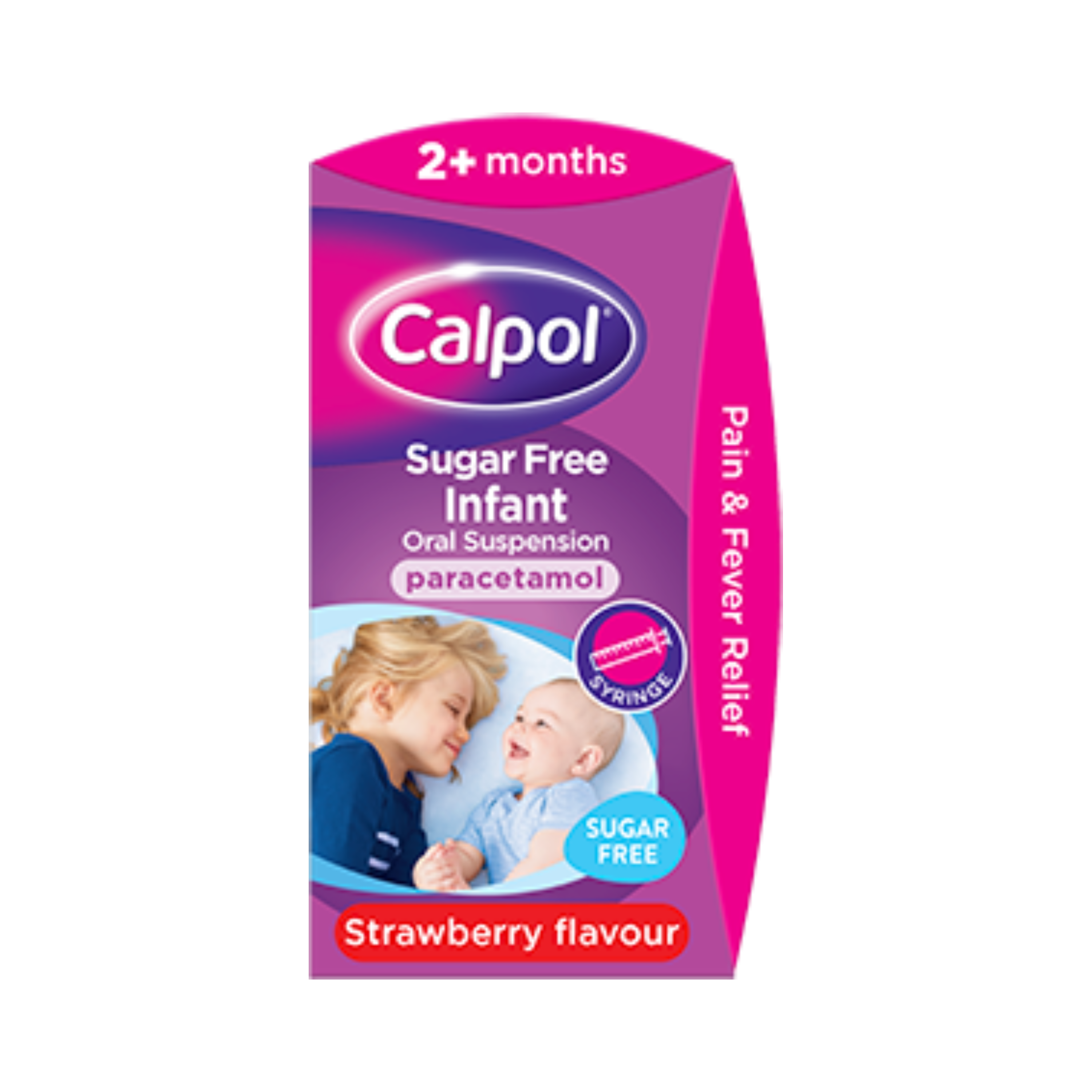 Calpol strawberry flavour infant oral suspension for pain and fever relief