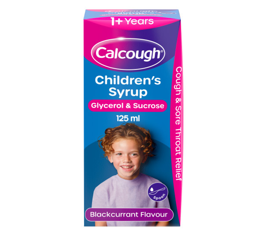 Calcough blackcurrant flavour children's syrup for cough and sore throat