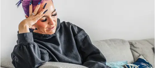Woman looking tired