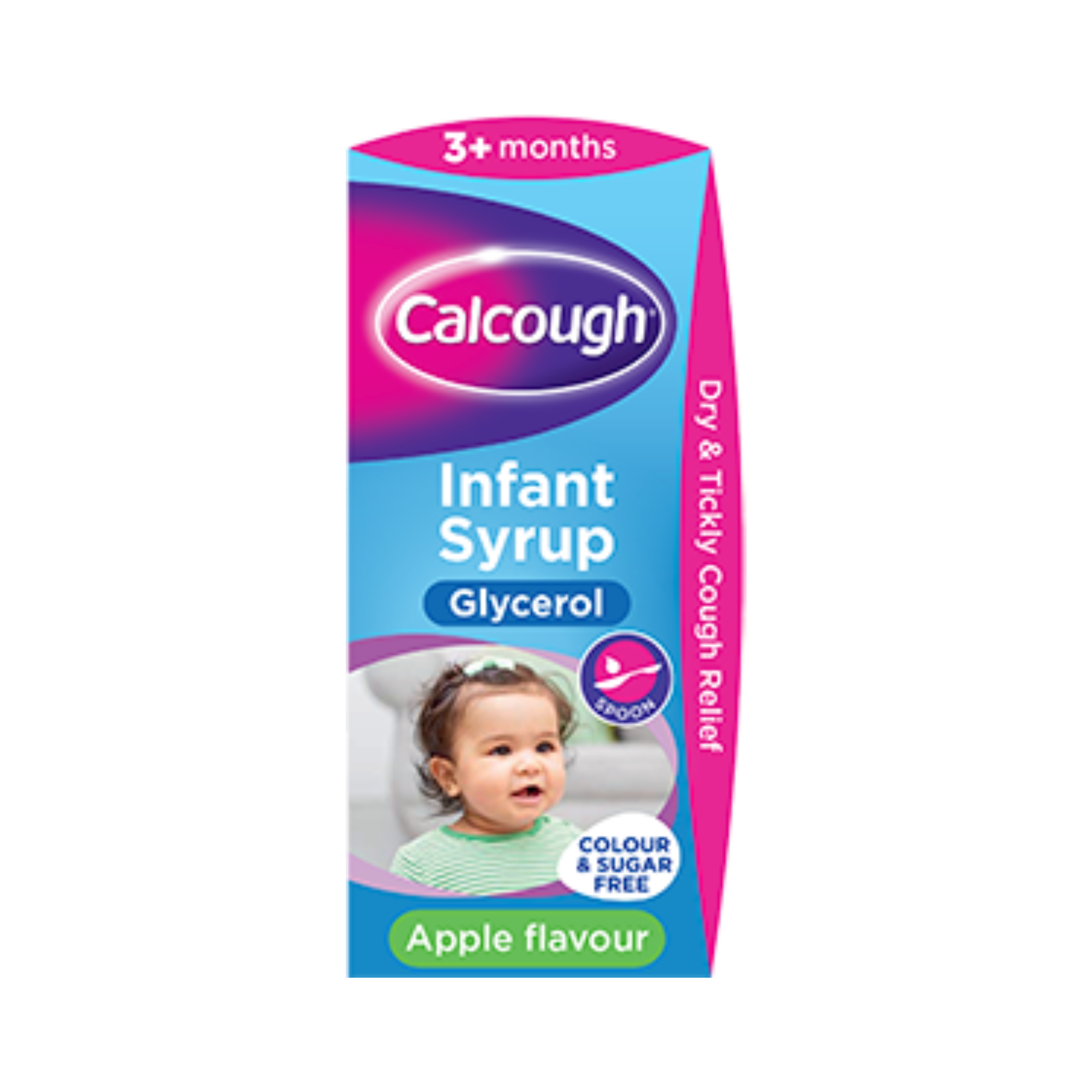 Calcough apple flavour infant syrup for dry and tickly coughs