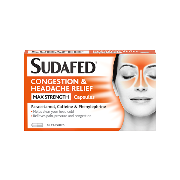 SUDAFED® Congestion & Headache Relief Max Strength Capsules