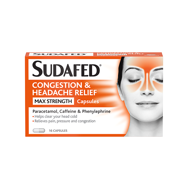 SUDAFED® Congestion & Headache Relief Max Strength Capsules