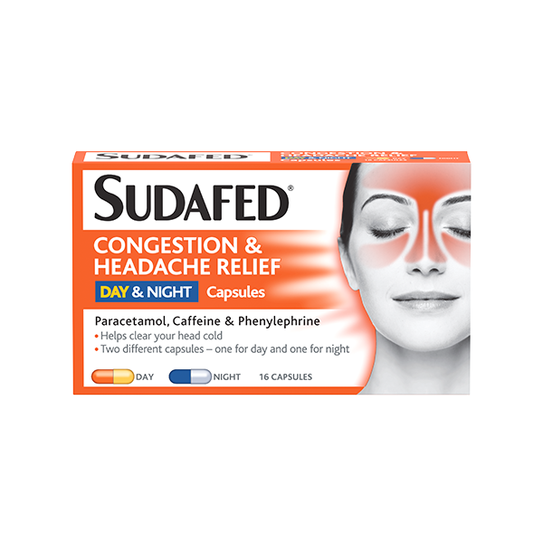 Sudafed® Congestion & Headache Relief Day & Night Capsules - Image 1 - Sudafed - en-GB