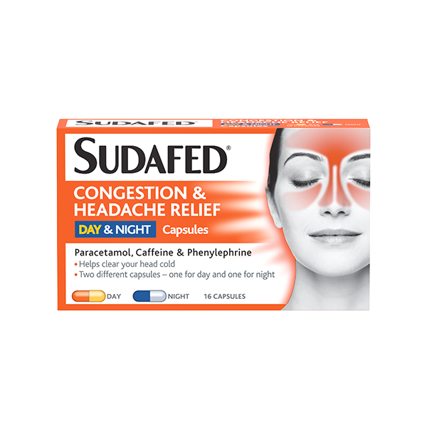 Sudafed® Congestion & Headache Relief Day & Night Capsules - Image 1 - Sudafed - en-GB