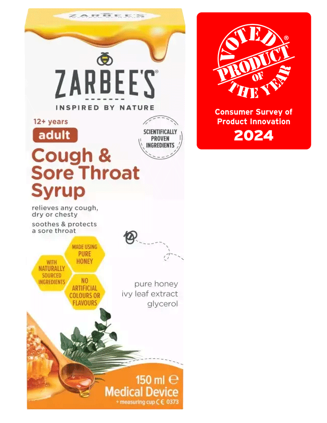 Zarbee’s® Adult Cough & Sore Throat Syrup​ - Image 1 - zarbees.co.uk - en-GB