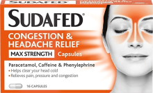 SUDAFED® Congestion & Headache Relief Max Strength Capsules