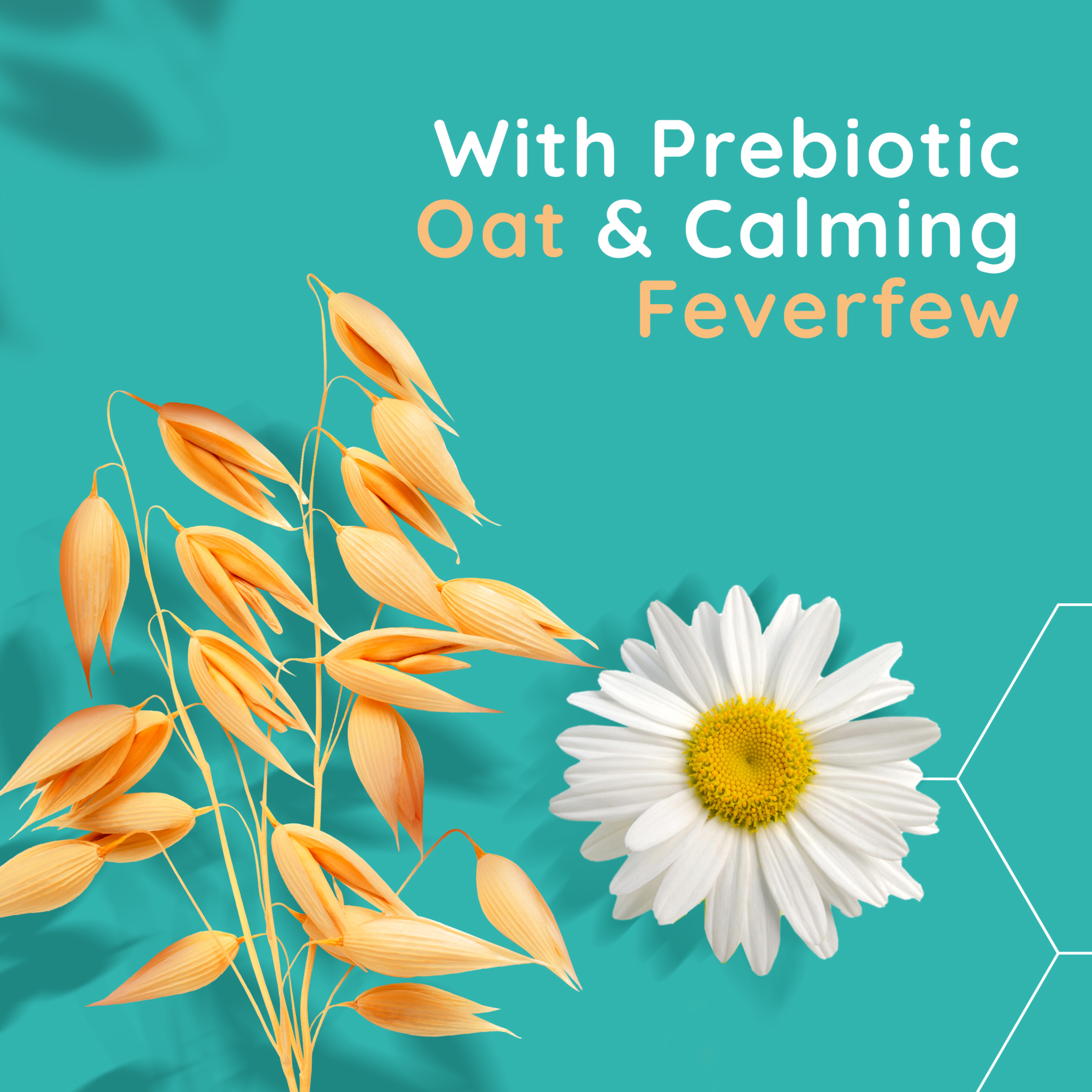 With prebiotic oat & calming feverfew