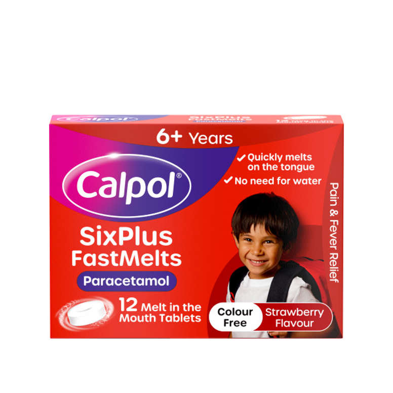 Calpol strawberry flavour six plus fast melts