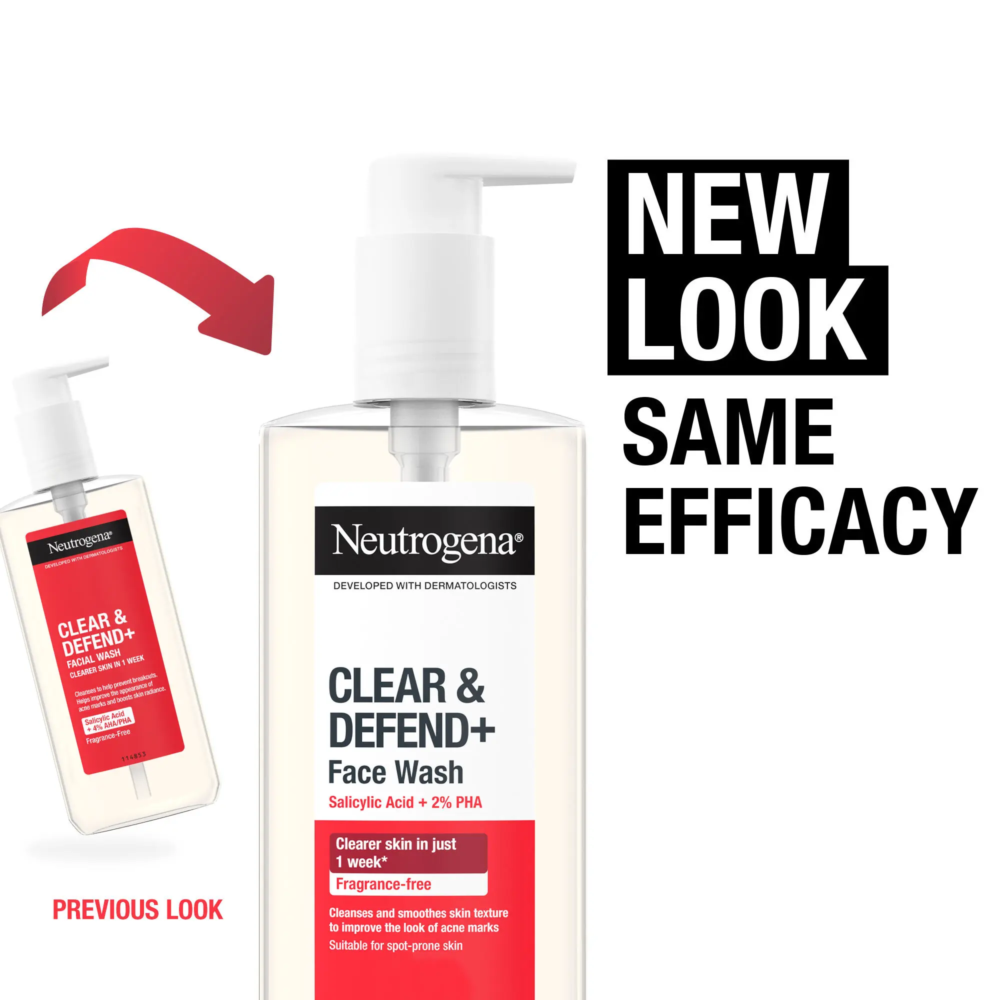Neutrogena® Clear & Defend+ Facial Wash with AHA /BHA /PHA