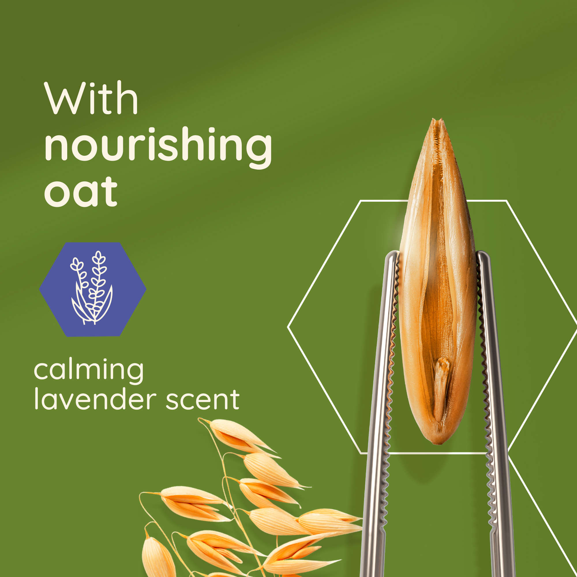 with nourishing oat and calming lavender