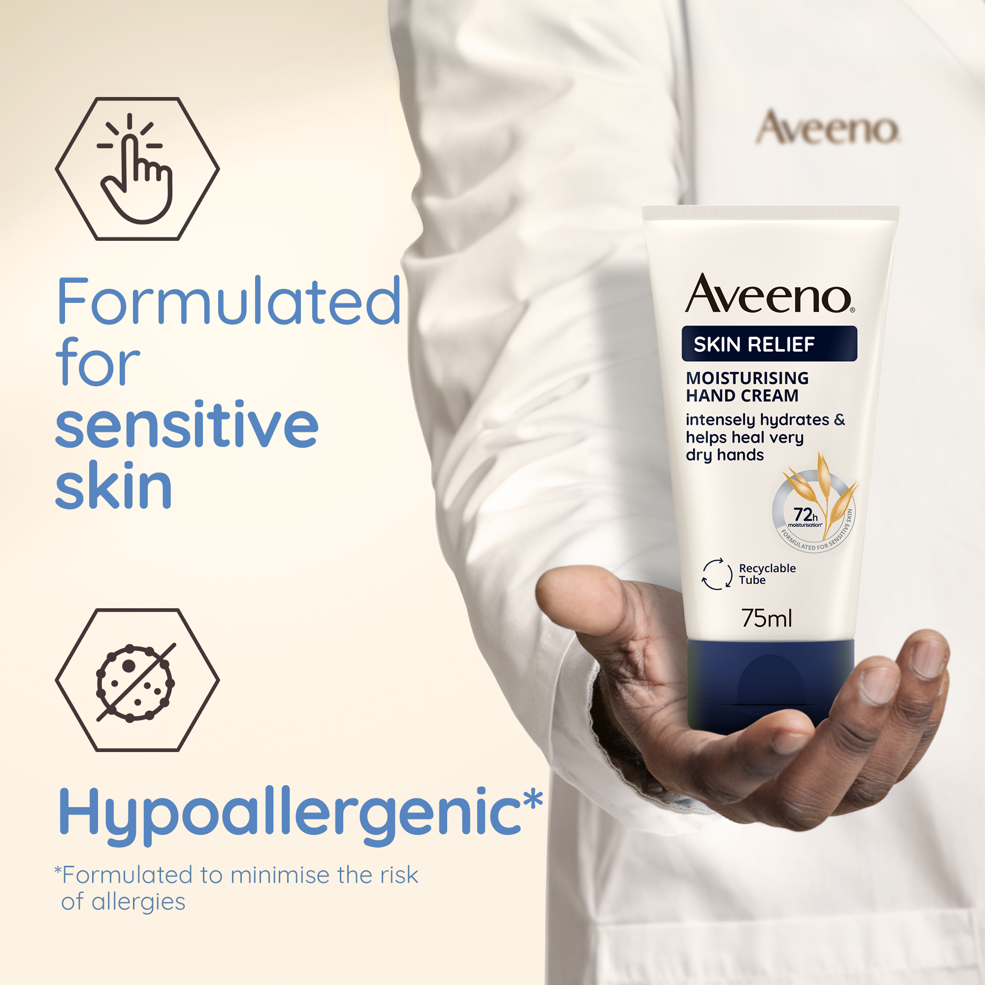 formulated for sensitive skin and hypoallergenic