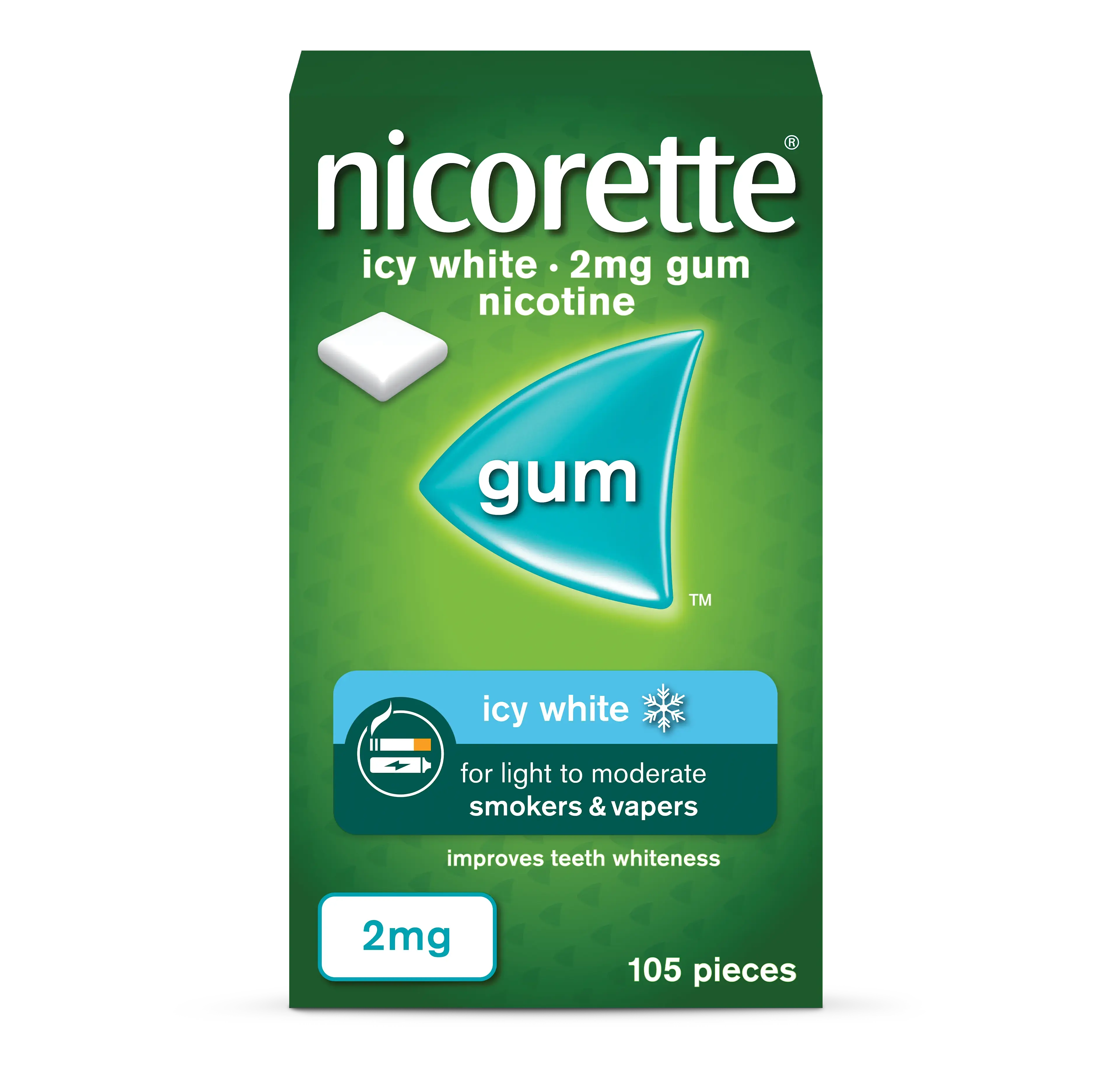 Nicorette Gum Icy White 2mg 105 Pieces