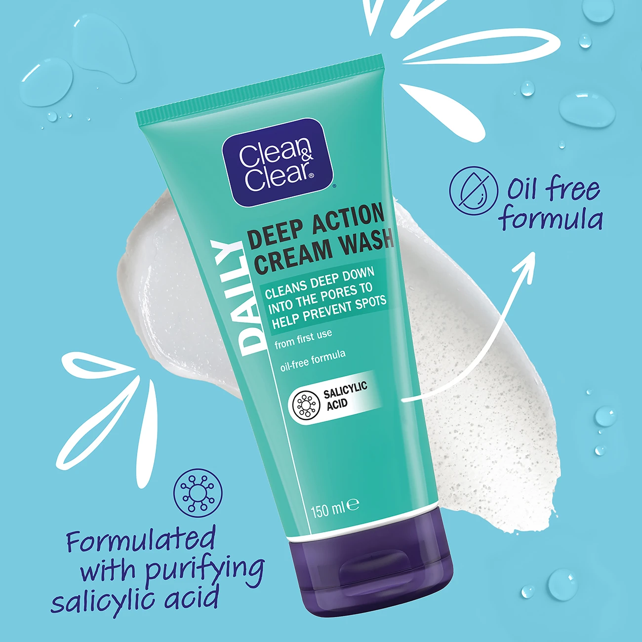 CLEAN & CLEAR® Deep Action Cream Wash image 3