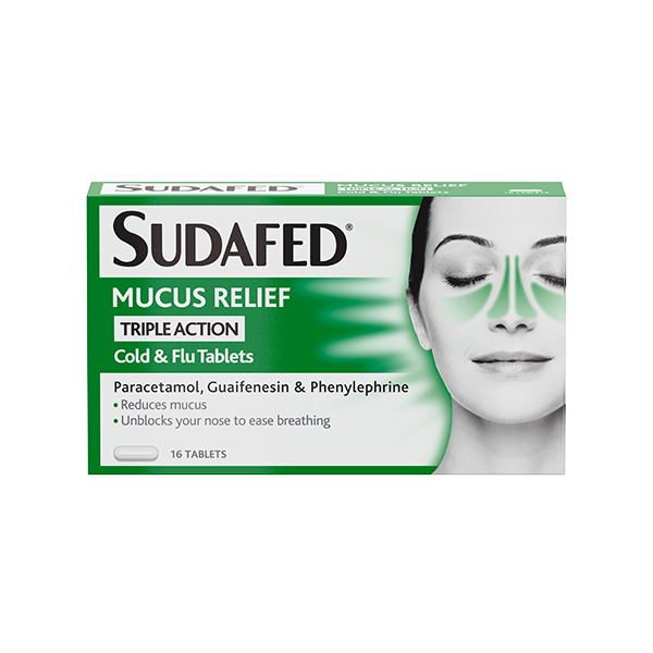 SUDAFED® Mucus Relief Triple Action Tablets - Image 1 - Sudafed - en-GB