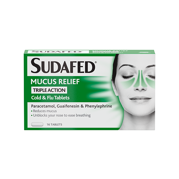 SUDAFED® Mucus Relief Triple Action Tablets - Image 1 - Sudafed - en-GB
