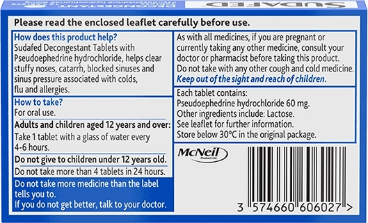 SUDAFED® Decongestant Tablets - Image 2 - Sudafed - en-GB