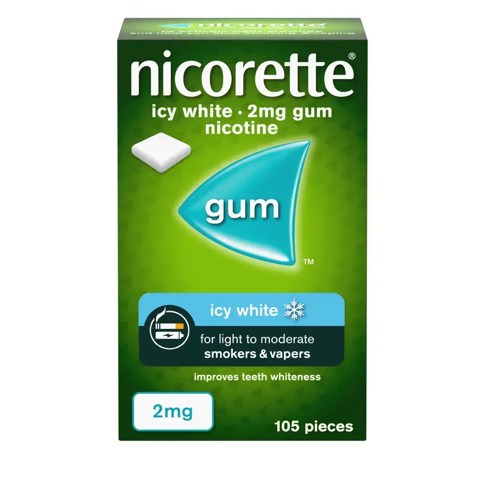 Nicorette Gum Icy White 2mg 105 Pieces