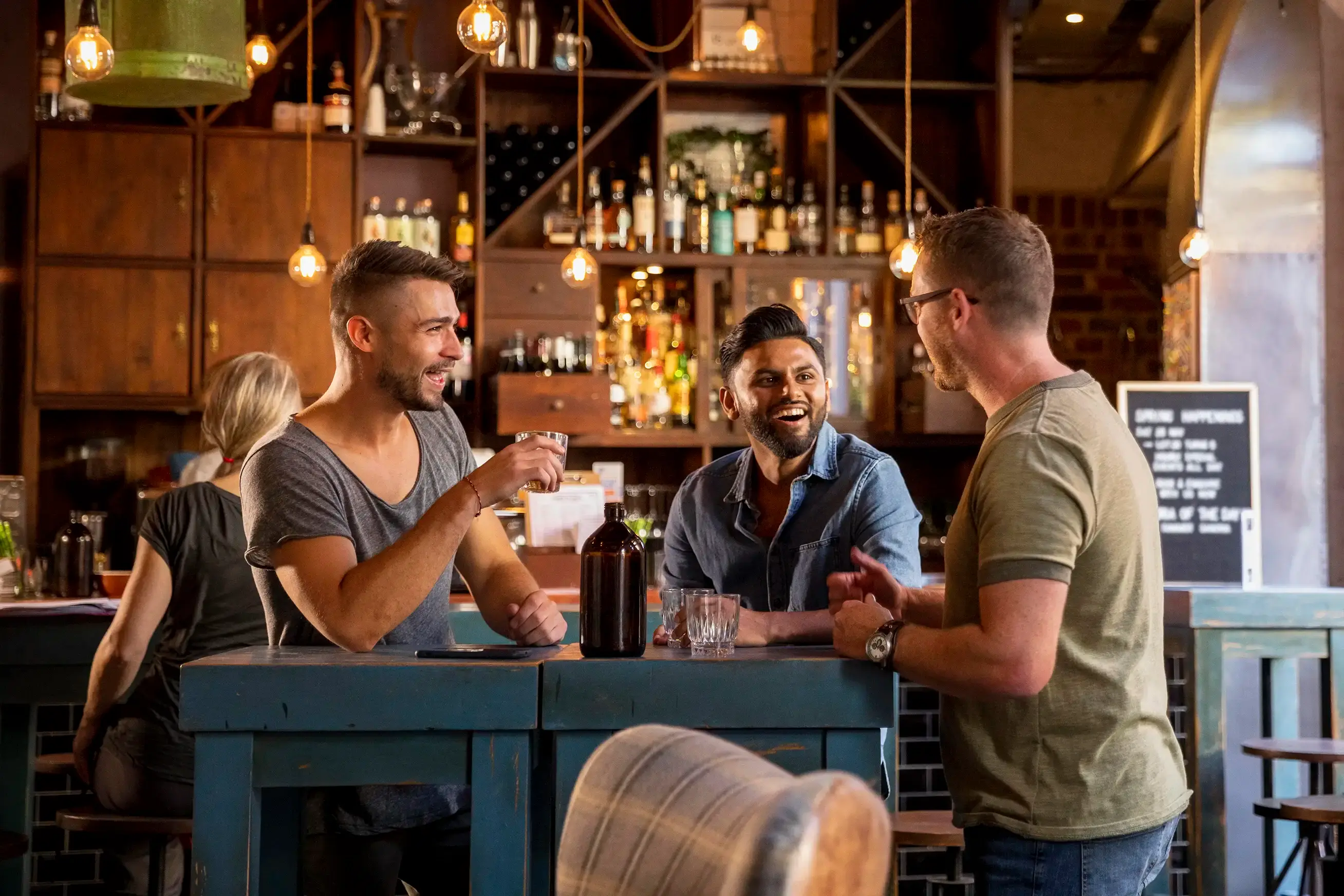 Group of people talking together