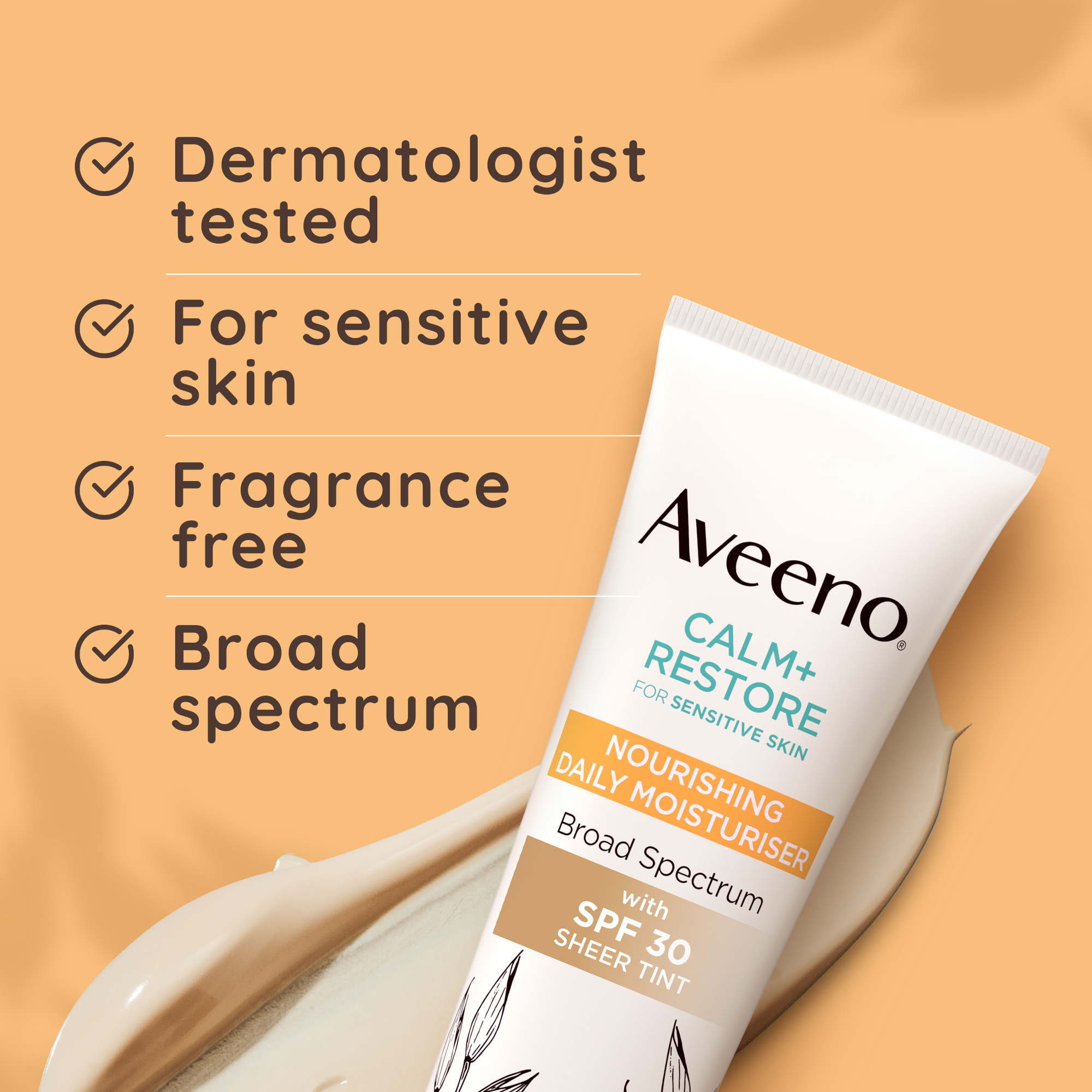 dermatologist tested for sensitive skin, with broad sprectrum and fragrance free