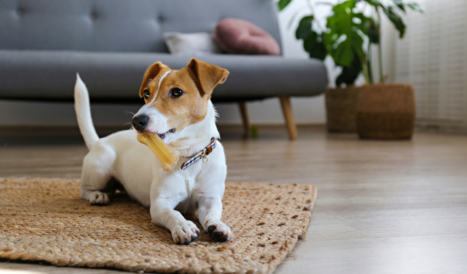 Le jouet est complémentaire de l'os à mâcher pour chiot