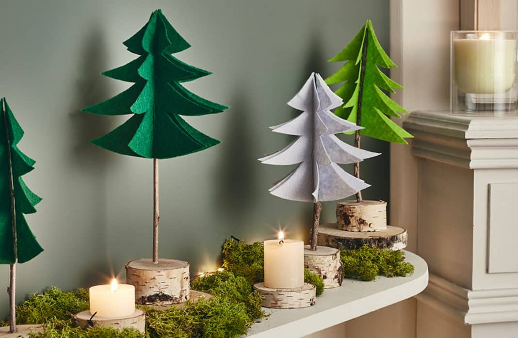Réaliser des mini sapins en feutrine