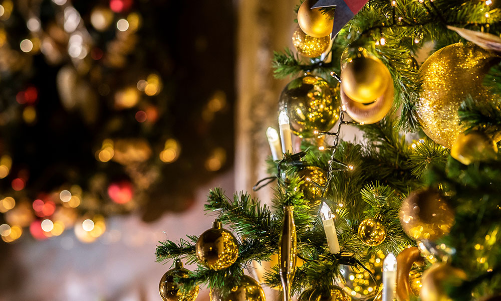 Sapin De Noël En Verre Doré - Décoration Vintage, Occasion, Sans Marque
