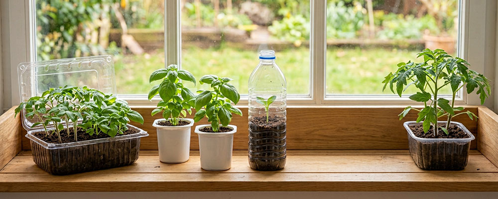 Des contenants en plastique pour semer/faire pousser de jeunes plants