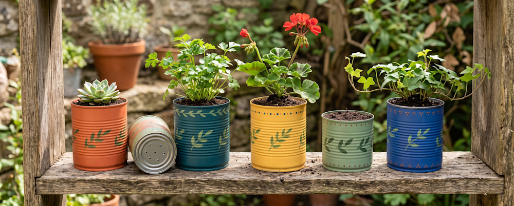 Les boîtes de conserve pour faire des pots de fleurs