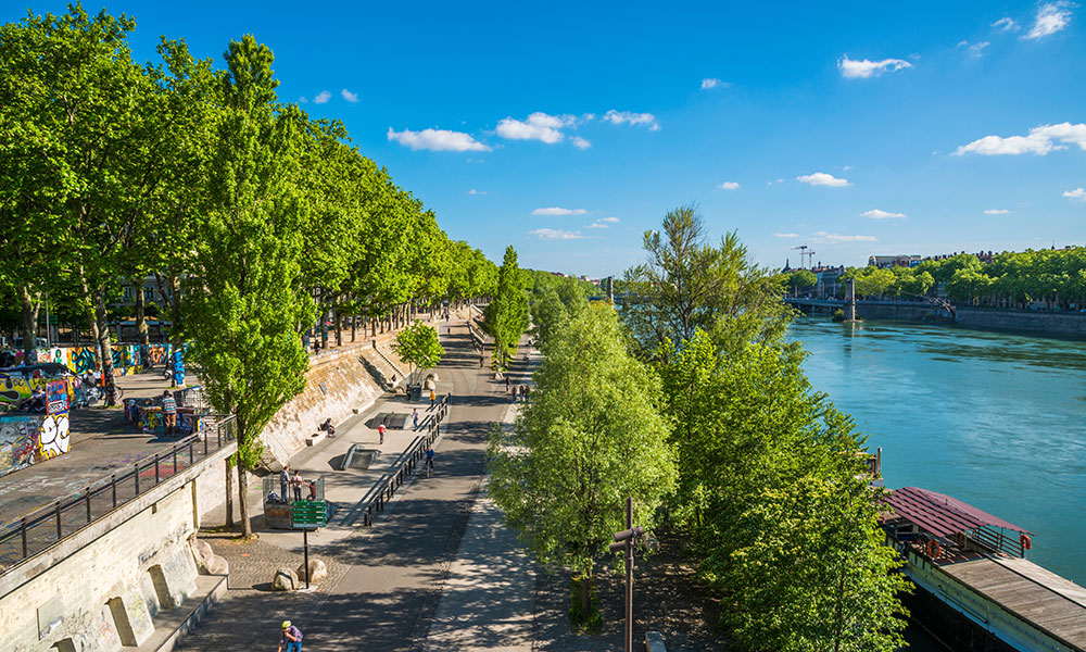 Les quais du Rhône, à Lyon