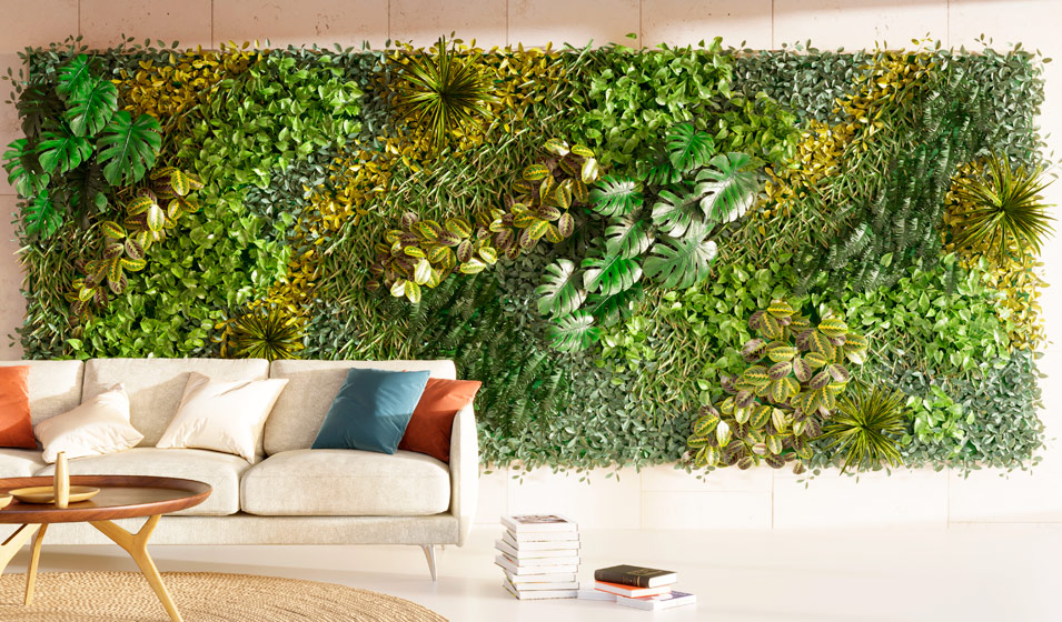 Le Mur Vert - Mur végétal sans entretien naturel stabilisé plafond