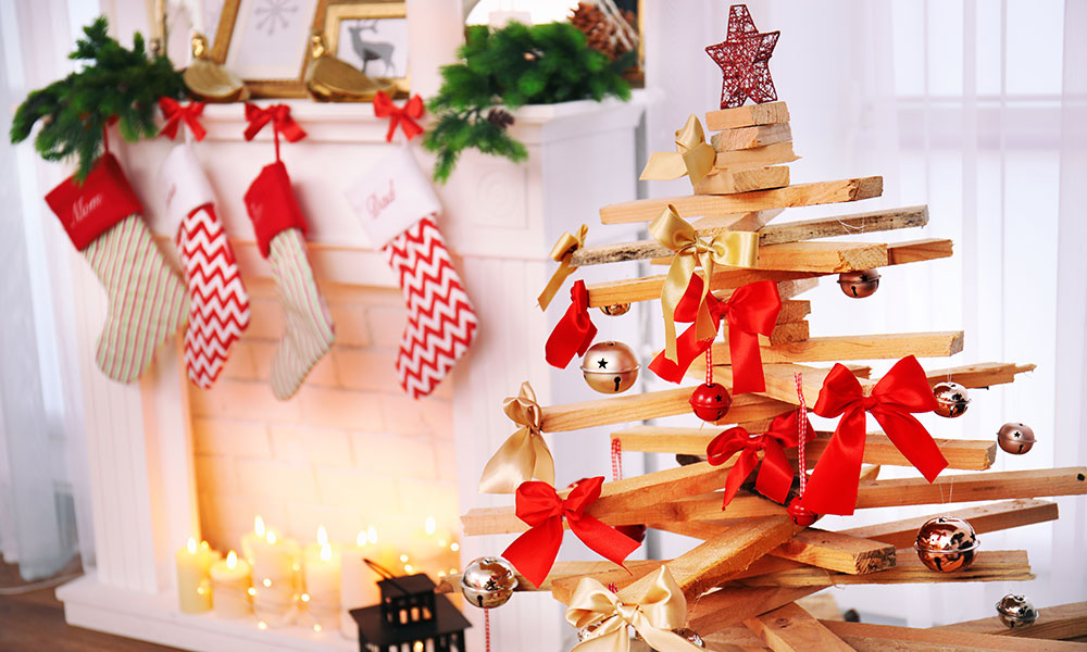 Un sapin de Noël en bois
