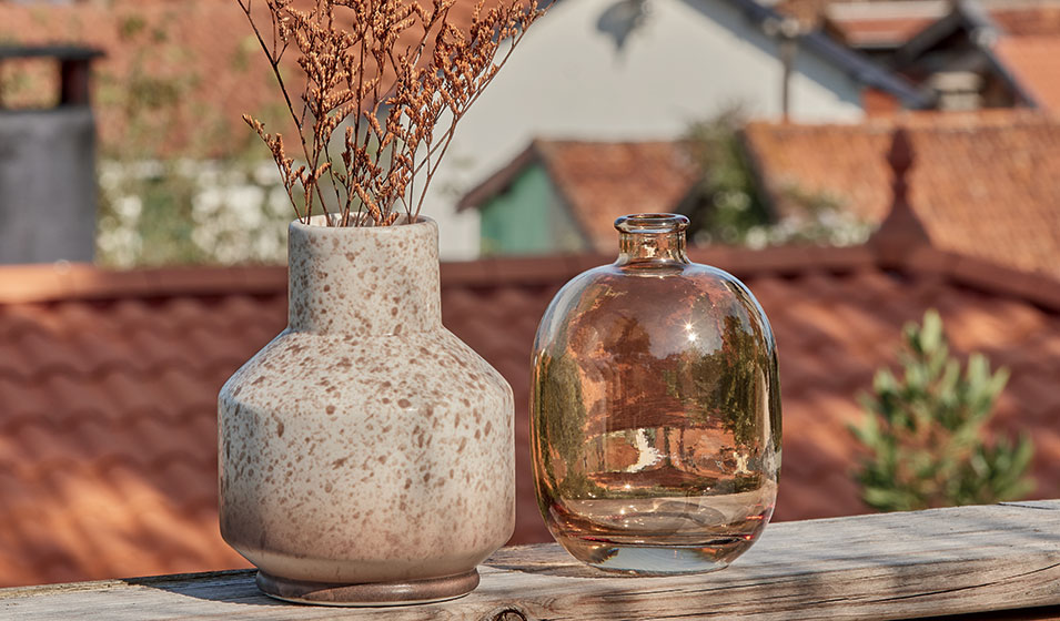 Vase dégradé beige - ECLOZ et Soliflore transparent beige - ECLOZ