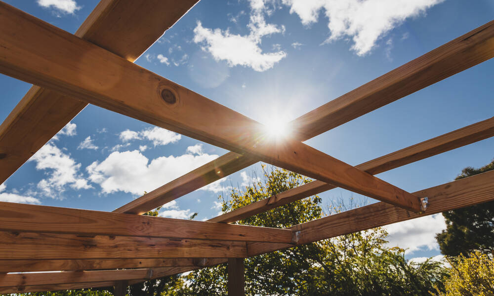 Une structure en bois masque un peu la lumière, mais cela peut aussi être un avantage ! 