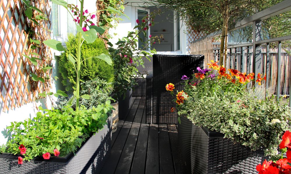 Utiliser la hauteur est d'autant plus intéressant que la terrasse est étroite