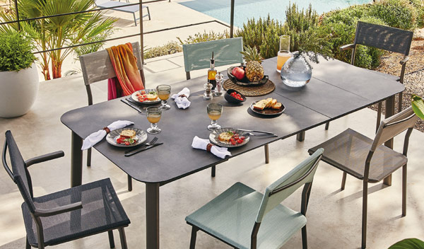 Table De Jardin Relaxdays 8 Personnes - Pliante, Grise, 180x74x72 Cm, Acier Et Plastique