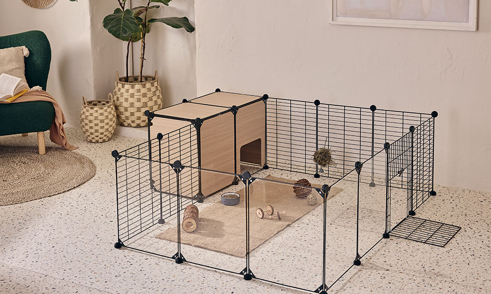 6 astuces pour aménager l'enclos intérieur de votre lapin nain - L’enclos intérieur Zen Parc de Pure Family
